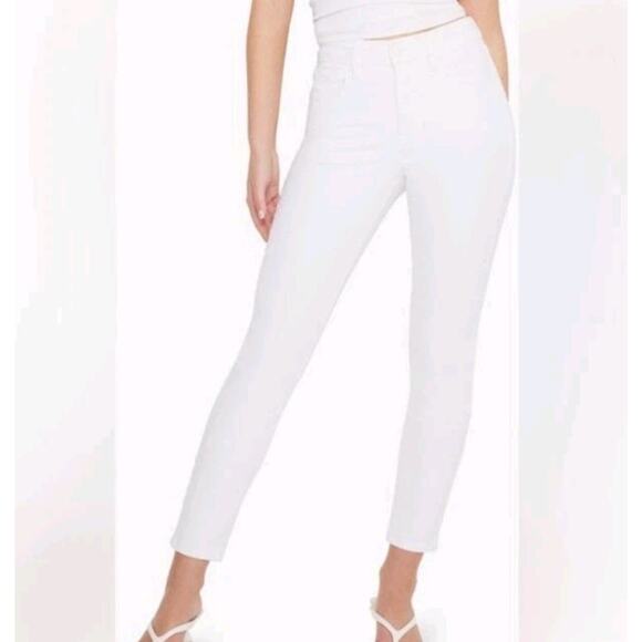 Good American Jeans Womens 10/30 White Good Legs Crop Skinny Basics Capsule - Picture 3 of 9